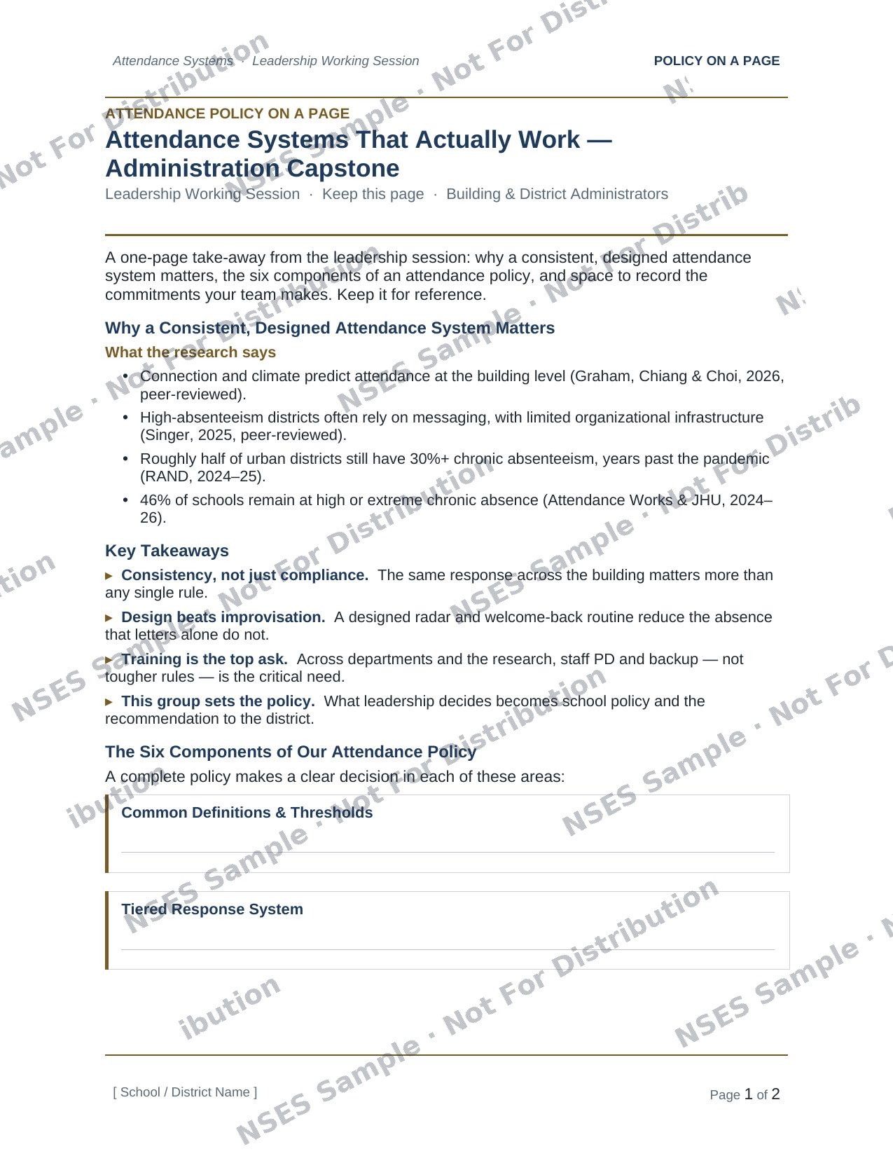 Administration Capstone Policy on a Page preview