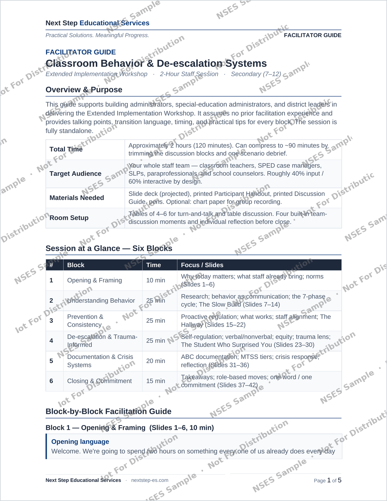 Facilitator guide preview