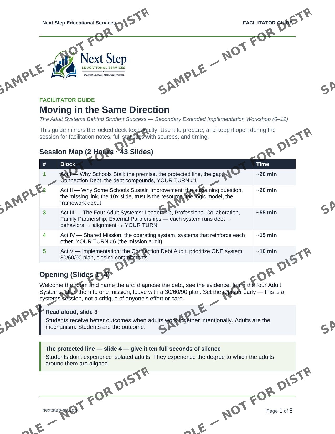 Facilitator Guide cover page