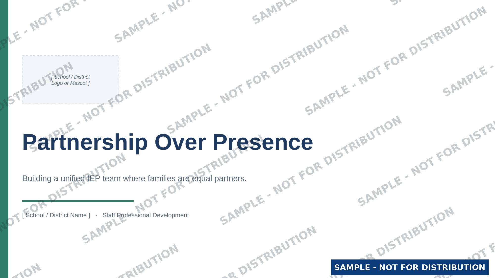 Partnership Over Presence — title slide preview