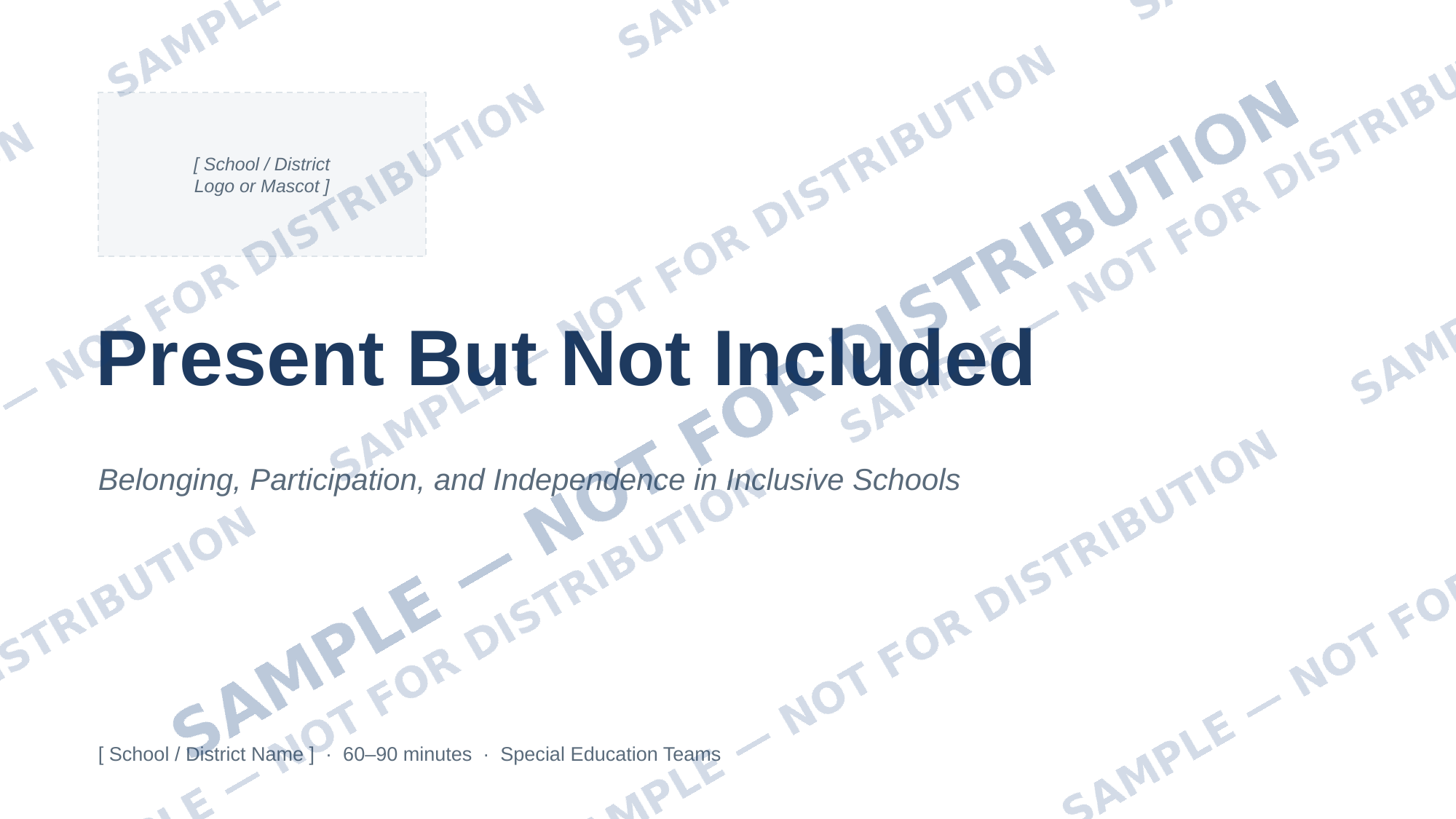 Present But Not Included — customizable title slide