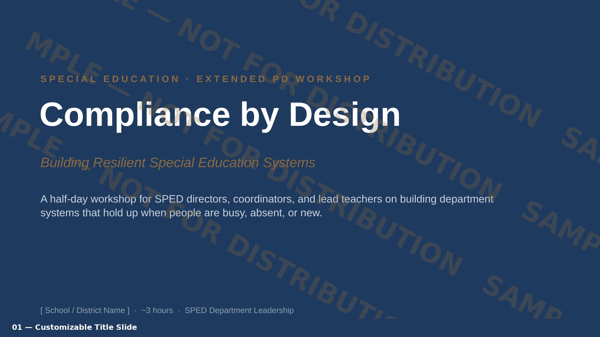 Compliance by Design — customizable title slide