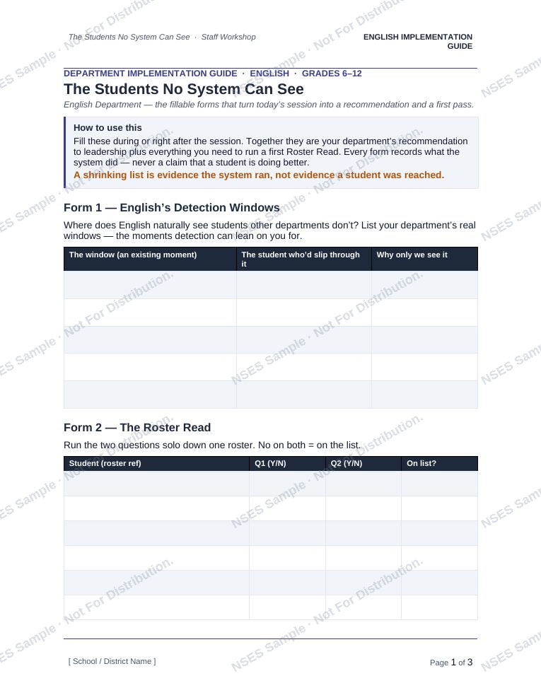 Implementation guide — the rollout steps.