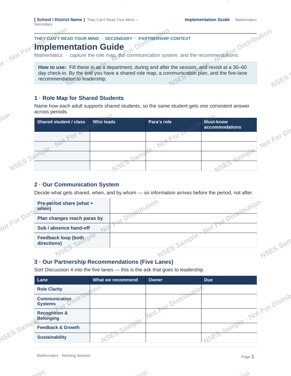 Implementation guide preview