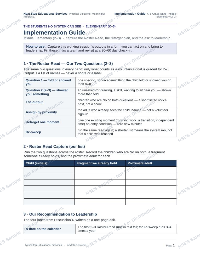 Implementation guide — the rollout steps.
