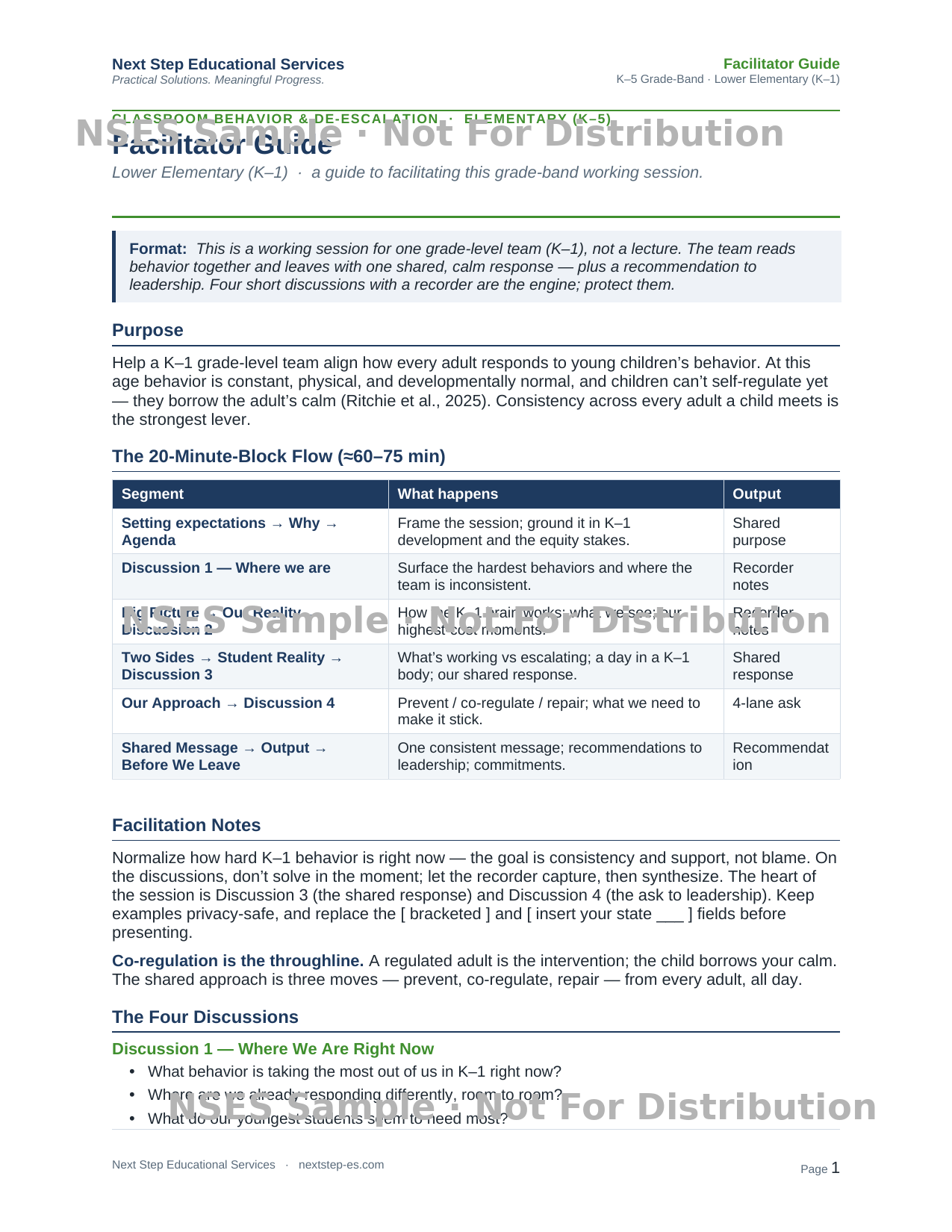 Lower Elementary Facilitator Guide preview
