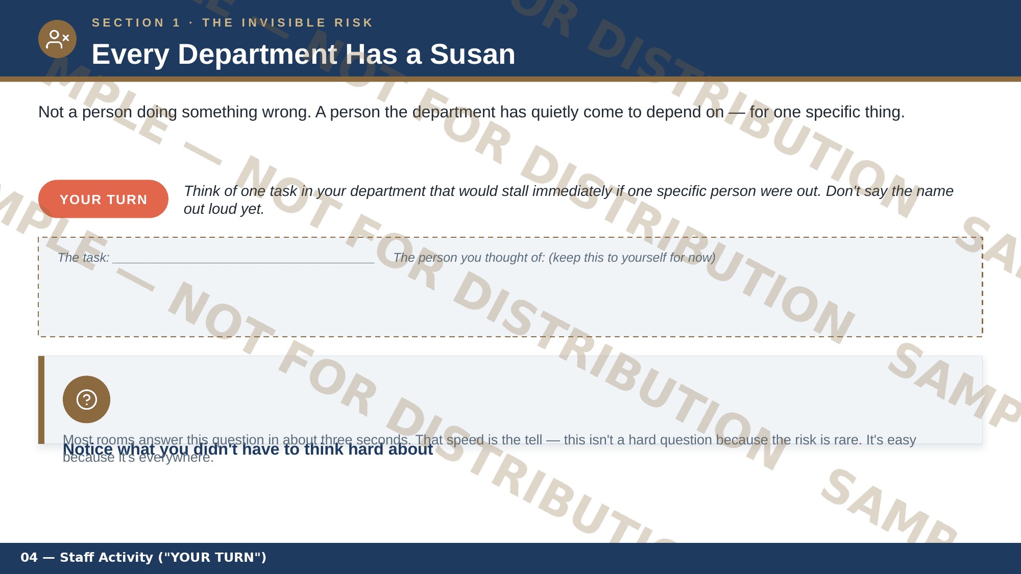 Compliance by Design — staff activity slide