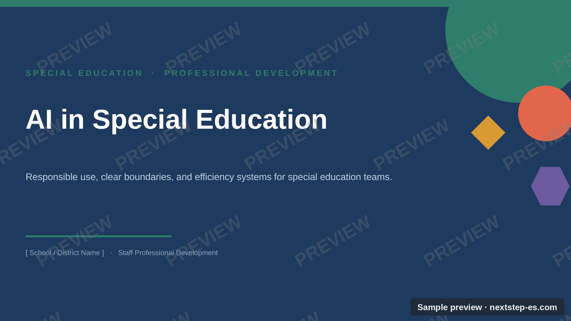 Preview — customizable title slide (Regular edition)