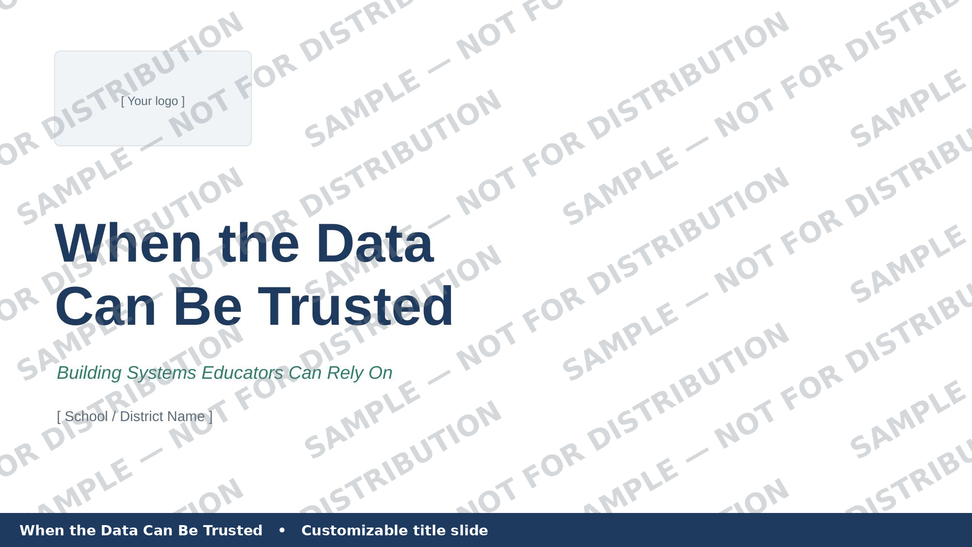 Title slide preview — When the Data Can Be Trusted