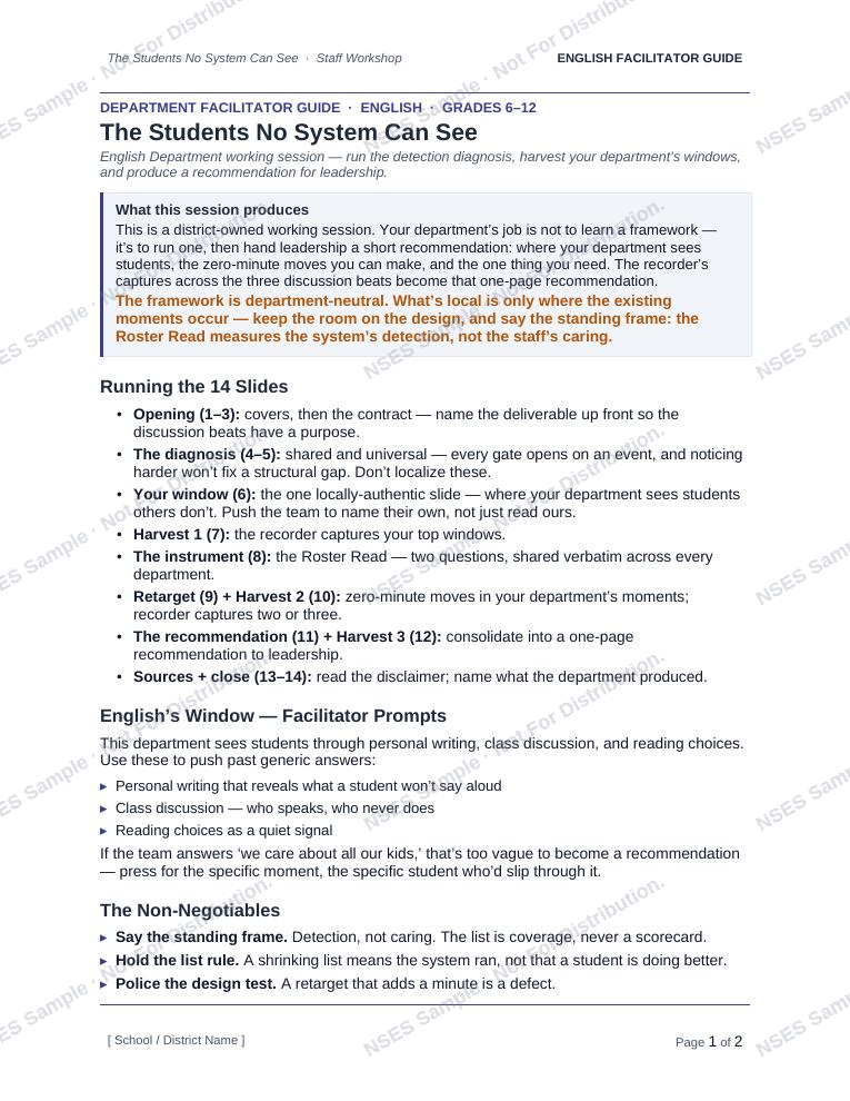 Facilitator guide — session flow and talking points.
